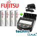 Зарядное устройство Technoline BC-700 и 4 пальчиковых аккумулятора Fujitsu 2000 mAh (HR-3UTC) в боксе.