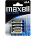 Мініпальчикові батареї Maxell Alkaline AAA (LR03) 1.5В у блістері. Ціна за уп. 4 шт.
