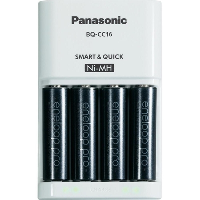 Быстрое зарядное устройство Panasonic BQ-CC16 + 4 аккумулятора Panasonic Eneloop Pro 2550 mAh (BK-3HCCE).