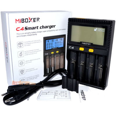 Зарядное устройство Miboxer C4 с дисплеем для Li-Ion, IMR, LiFePO4, Ni-Mh и Ni-Cd аккумуляторов. 4 канала.