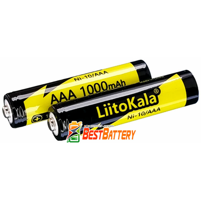 Аккумуляторы ААA Liitokala Ni-10 1000 mAh 4 шт. в Боксе, Ni-Mh, 1.2V. LSD, RTU. Цена за уп. 4 шт.