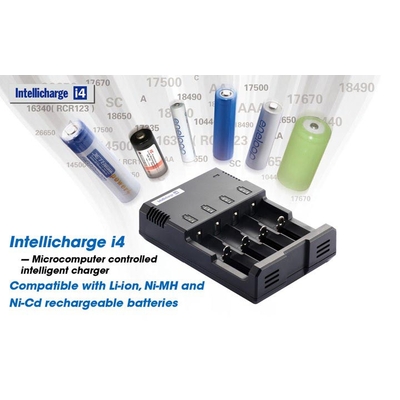 Nitecore Intellicharger i4 v2 - универсальное зарядное устройство для Li-Ion, Ni-Cd и Ni-Mh аккумуляторов + Автоадаптер.
