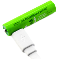 Минипальчиковые ААА аккумуляторы с USB (micro USB) портом для зарядки (со встроенным зарядным устройством).