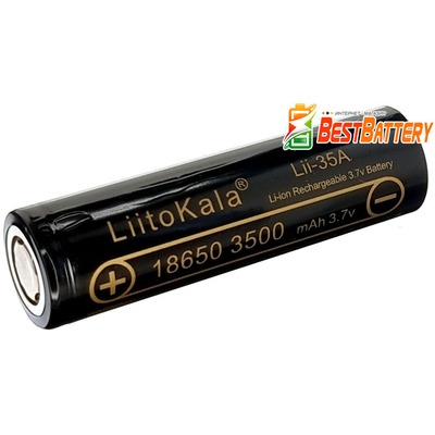 Акумулятор 18650 Liitokala Lii-35A 3500 mAh Li-Ion 3.7V, без захисту. Високоємний.