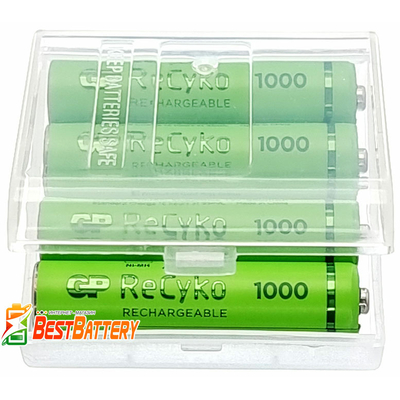Аккумуляторы ААA GP ReCyko 950 mAh Rechargeable 1000 Series. 4 шт. в Боксе. Ni-Mh, LSD, RTU. Цена за уп. 4 шт.