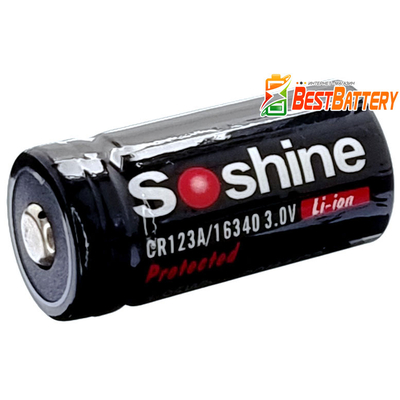 Акумулятор Soshine 16340 700mAh 3.0V Li-Ion (RCR123). Із захистом (Protected).