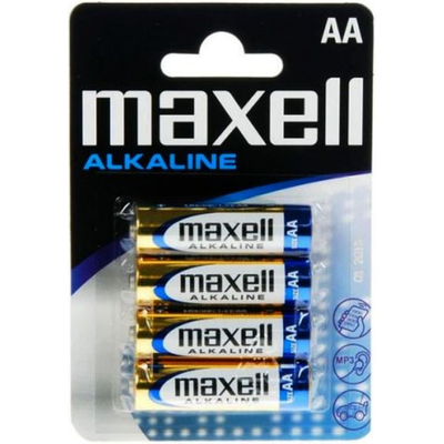 Пальчикові батареї Maxell Alkaline AA (LR6) 1.5В у блістері. Ціна за уп. 4 шт.