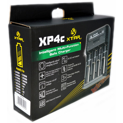 Универсальное зарядное устройство XTar XP4c для Li-ion IMR, Ni-Cd и Ni-Mh аккумуляторов. Автоадаптер в комплекте.