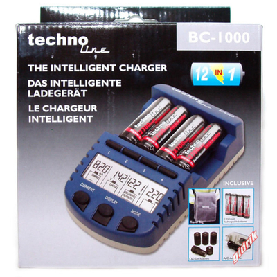 Technoline BC 1000 - интеллектуальное многофункциональное зарядное устройсво c независимыми каналами и богатым комплектом.