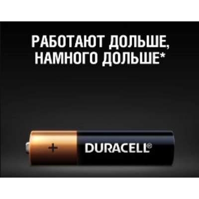 Мініпальчикові лужні батареї Duracell Alkaline AAA, 1.5В. MN2400. Ціна за уп. 4 шт.