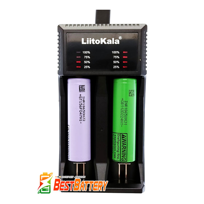 Зарядний пристрій LiitoKala Lii-C2 для Li-Ion, Ni-Mh/Ni-Cd АКБ. Універсальне, USB-C, LED, 2 канали, Струм 2А.