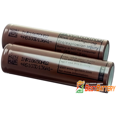 Аккумулятор 18650 LG HG2 3000 mAh 20A (30А) Высокотоковый Li-Ion INR. Оригинал - Корея. Шоколадка.