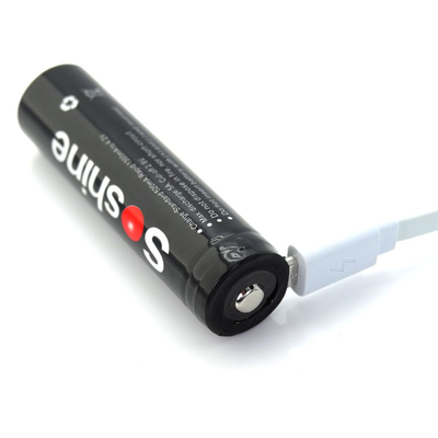 Аккумулятор 18650 Soshine USB 3600 mAh Li-Ion, 3.7В со встроенным micro-USB портом для зарядки. Защищенный (Protected).