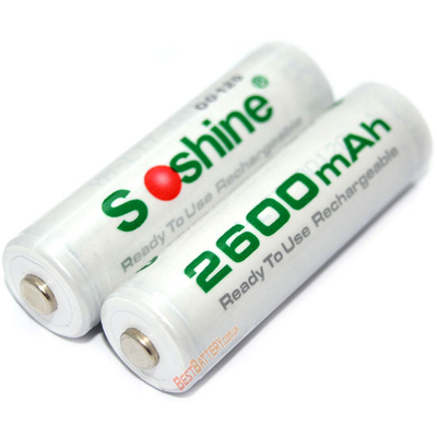 АА аккумуляторы Soshine 2600 mAh RTU поштучно. Низкосаморазрядные аккумуляторы формата АА. Цена за 1 шт.
