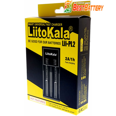 LiitoKala Lii-PL2 - зарядное устройство для Li-Ion/Ni-Mh/Ni-Cd АКБ, 2 канала, универсальное, LED, 220V/12V, Ток 2А.