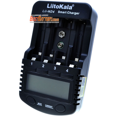 Зарядное устройство Liitokala Lii-ND4 для пальчиковых, минипальчиковых аккумуляторов и аккумуляторов Крона + USB.