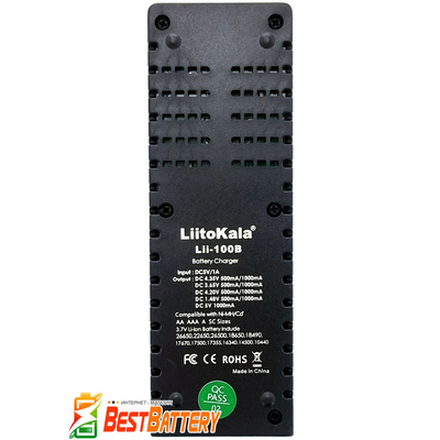Зарядное устройство LiitoKala Lii-100B для Li-Ion, LiFePO4, Ni-Mh/Ni-Cd АКБ. Универсальное. USB. Оригинал.