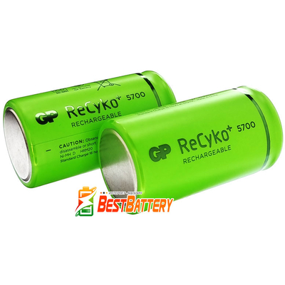 Аккумулятор D (R20) GP ReCyko+ 5700 mAh LSD (Ni-Mh). Низкий саморазряд. Цена за 1 шт.