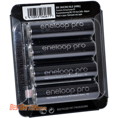 Panasonic Eneloop Pro 2600 mAh (min 2500 mAh) BK-3HCDE/4LE (min. 2500 mAh) в пластиковом блистере. Цена за уп. 4 шт.