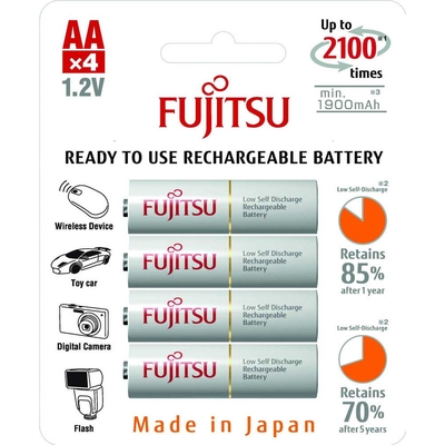 АА аккумуляторы Fujitsu 2000 mAh (min 1900 mAh) HR-3UTCEX (4B) в оригинальном блистере (аналог Panasonic Eneloop). Цена за уп. 4 шт.