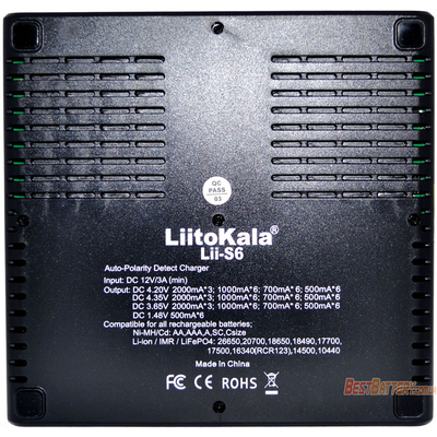 Зарядное устройство LiitoKala Lii-S6 на 6 каналов для Ni-Mh, Ni-Cd, LiFePO4 и Li-ion аккумуляторов.