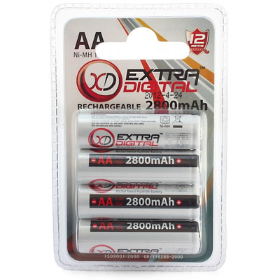 Пальчиковые аккумуляторы Extradigital 2800 mAh - комплект 4 шт.