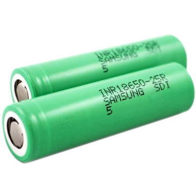 Аккумулятор 18650 Samsung INR18650 25R 2500 mAh, 3,7В, Li-Ion. Высокотоковый, без защиты 20A (100A).