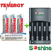 Зарядное устройство Soshine SC-U1 и 4 пальчиковых аккумулятора Tenergy Premium 2500 mAh в боксе.