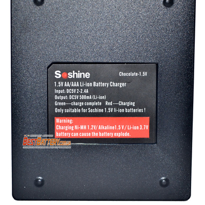 Soshine Chocolate 1.5V USB зарядное устройство + 4 шт. Li-Ion аккумулятора АА на 1,5В 2200 mWh + Бокс.