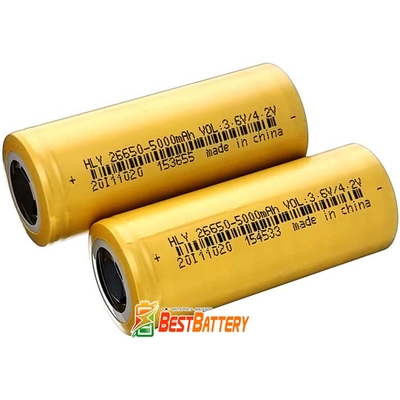 Аккумулятор 26650 Soshine 5000 mAh Li-Ion NCR 3.7В, 15A (25A). Высокотоковый без защиты. Цена за 1 шт.
