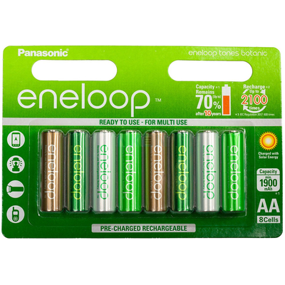 АА акумулятори Panasonic Eneloop Botanic Tones 2000 mAh (min 1900 mAh) BK-3MCCE/8TE. Ціна за уп. 8 шт.