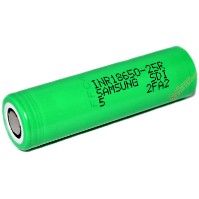 Аккумулятор 18650 Samsung INR18650 25R 2500 mAh, 3,7В, Li-Ion. Высокотоковый, без защиты 20A (100A).