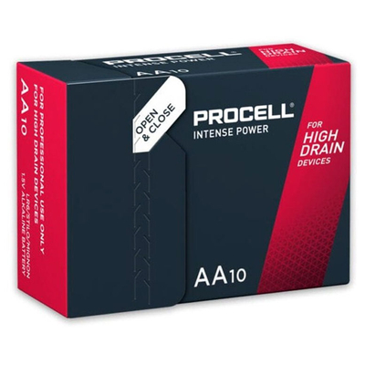 Пальчиковые щелочные батарейки Duracell Procell Intense Alkaline АА, 1.5В (PC1500). Проф. версия. Цена за уп. 10 шт.