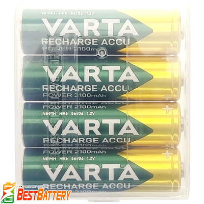Varta 2100 mAh Recharge Accu Power 4 шт. у боксі (56706). LSD пальчикові аккумулятори Varta (RTU)