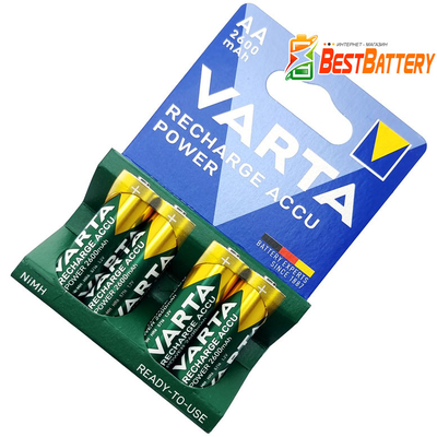 Varta Pro 2600 mAh Recharge Accu Power у блістері (5716). АА аккумулятори Varta підвищеної ємності. RTU.