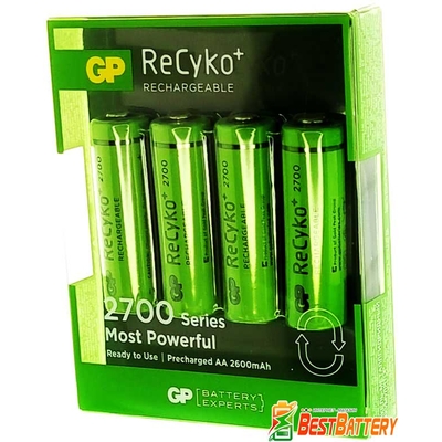 Аккумуляторы АА GP ReCyko+ 2700, 2600 mAh в блистере, Ni-Mh, RTU. Цена за уп. 4 шт.