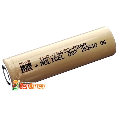 Аккумулятор 18650 Molicel P26A 2600 mAh Li-Ion INR, 3,7В, 35А, Высокотоковый(аналог Sony/Murata VTC5A). Оригинал!
