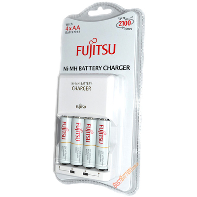 Зарядное устройство Fujitsu FCT343-CEFX (CL) и 4 АА аккумулятора Fujitsu 2000 mAh HR-3UTCEX - Комплект.