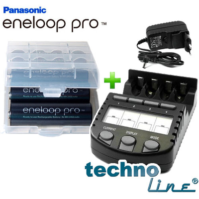 Комплект: Technoline BC-700 и 4 Panasonic Eneloop Pro 2600 mAh (BK-3HCDE).