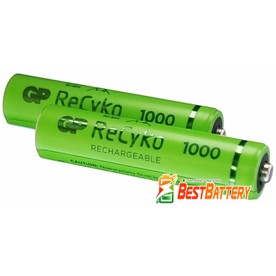 Аккумуляторы ААA GP ReCyko 950 mAh Rechargeable 1000 Series Поштучно. Ni-Mh, LSD, RTU. Цена за 1 шт.