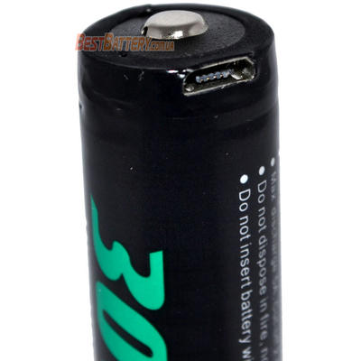 Аккумулятор 18650 Soshine USB 3000 mAh Li-Ion 3,7В со встроенным micro-USB портом для зарядки. Защищенный (Protected).