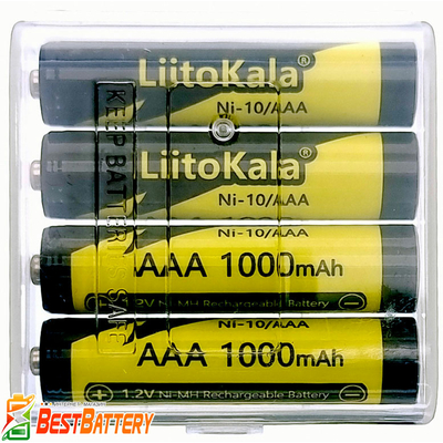 Акумулятор AAA Liitokala Ni-10 1000 mAh поштучно, Ni-Mh, 1.2V. LSD, RTU. Ціна за 1 шт.