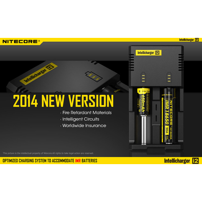 Универсальное зарядное устройство Nitecore Intellicharger i2 v2014 + Автоадаптер.