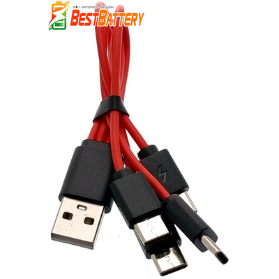 Кабель 4 в 1: розгалужувач USB в 4 USB Type C - заряджайте одночасно до 4-х АКБ та інших пристроїв.
