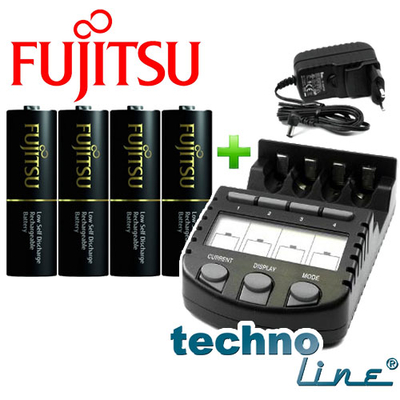 Комплект: Technoline BC-700 + 4 AA Fujitsu Pro 2550 mAh (HR-3UTHC) + Бокс.