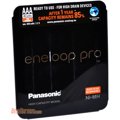 Минипальчиковые аккумуляторы Panasonic Eneloop Pro ААА 980 mAh (min. 930 mAh) BK-4HCDE 4LE. Цена за уп. 4 шт.