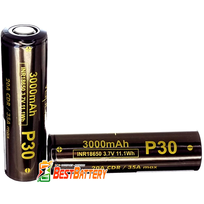 Аккумулятор 18650 VapCell P30 3000 mAh Li-Ion INR, 3,7В, 20А (35A) Высокотоковый. Аналог LG HG2, VTC6, 30Q.