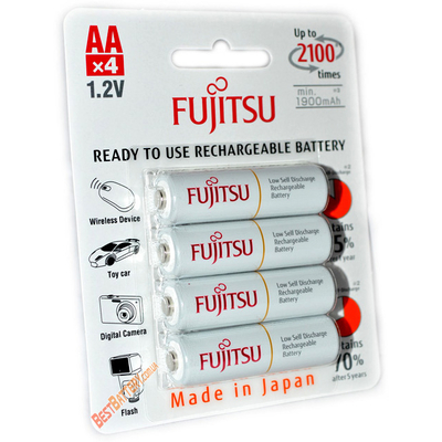 АА аккумуляторы Fujitsu 2000 mAh (min 1900 mAh) HR-3UTCEX (4B) в оригинальном блистере (аналог Panasonic Eneloop). Цена за уп. 4 шт.