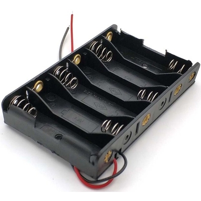 Держатель (холдер) с контактами на 6 аккумуляторов / 6 батареек AA с последовательным соединением (9.0V).