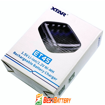 Зарядний пристрій XTar ET4S для AA/AAA акумуляторів 1.5В Li-Ion / 1.2В Ni-MH. USB.